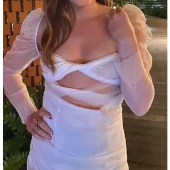 The Bar Jean Dress Blanc Size 6 - Picture 3 of 10